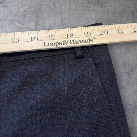 ZANETTI Mens 2 Piece Suit Blazer Jacket 48L Pant 40Wx30L WOOL Gray Windowpane - Picture 16 of 16